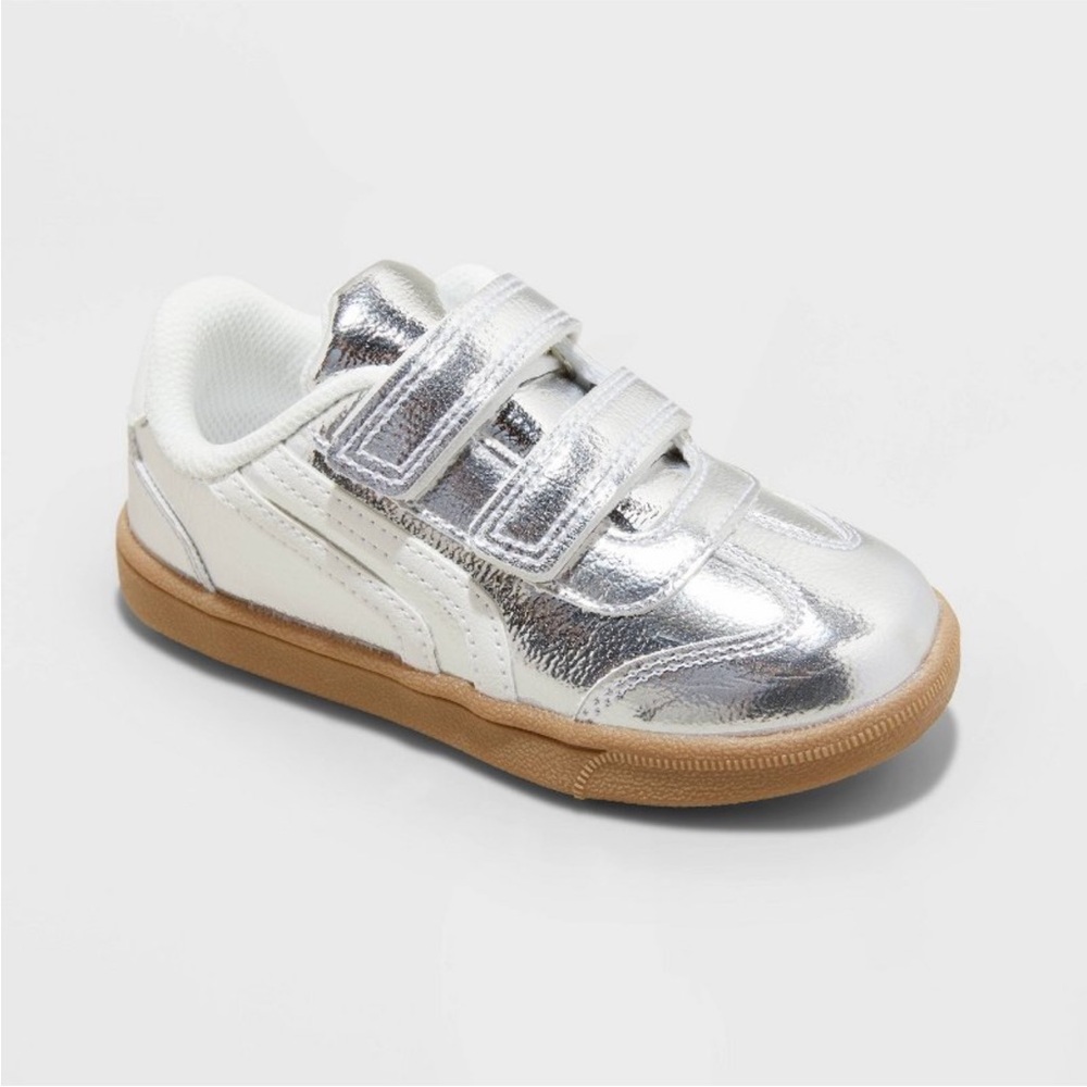 Cat & Jack Metallic Silver Kids Sneakers